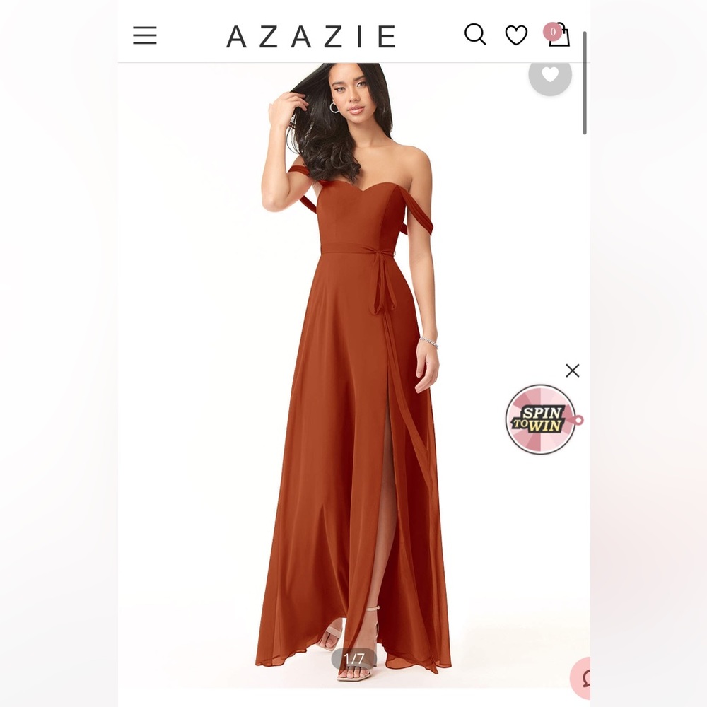 Azazie dress in Paparika